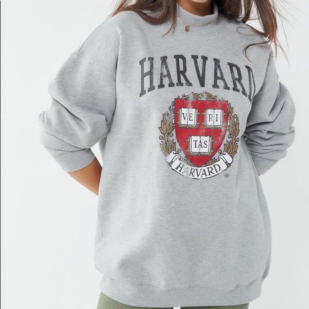 Gray True Vintage Harvard High Neck Sweatshirt